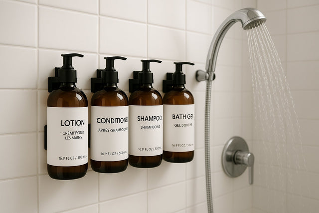 Amber Shower Pump Bottles