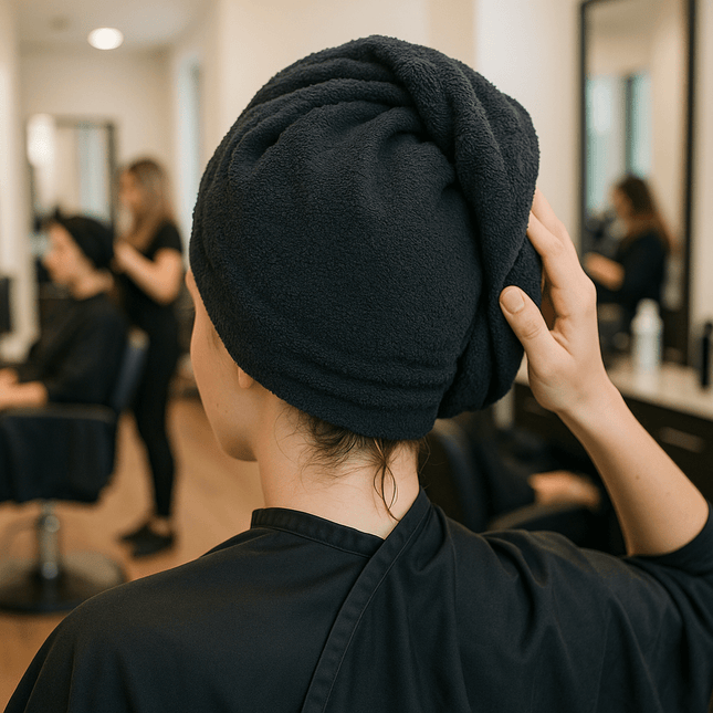 Oxford Black Bleach-Proof Salon Towel 16”x28” – 100% Cotton – 12 / EACH