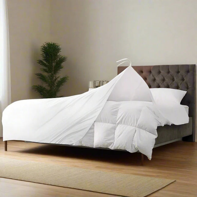 Oxford T-250 (Solid White) Full Duvet Cover 86"x93"-60/40 Cotton Rich Blend-1/EACH