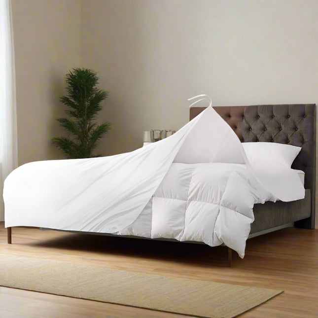 Oxford T-250 (Solid White) King Duvet Cover 110"x99"-60/40 Cotton Rich Blend-1/EACH