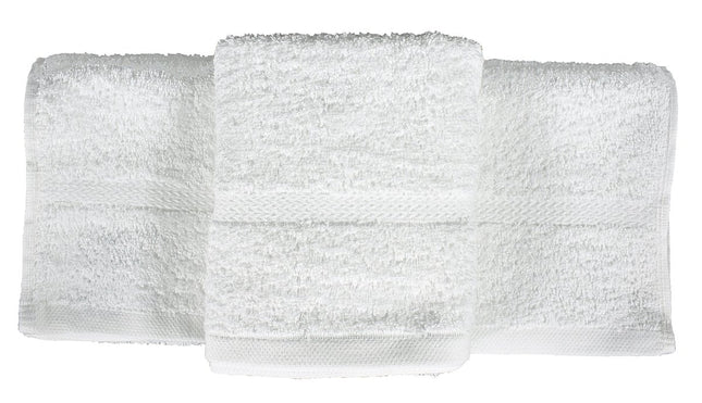 Pinnacle White Hotel Washcloth 13"x13"-1.5 lb.-520 gsm-100% Cotton-12 / EACH