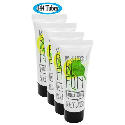 Be Different Bath Gel - 0.85 oz tubes in vibrant packaging, perfect for refreshing amenities collections.