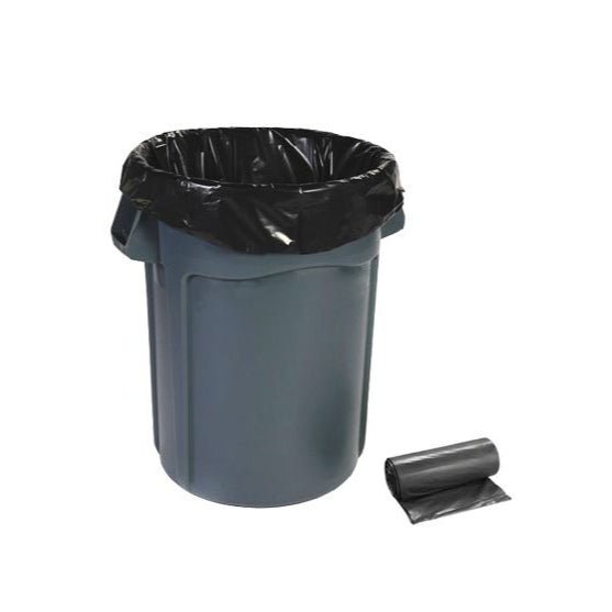 Heavy-duty Black Trash Bag 38" x 58" - 1.50 MIL fits perfectly in a waste bin for durable trash management.