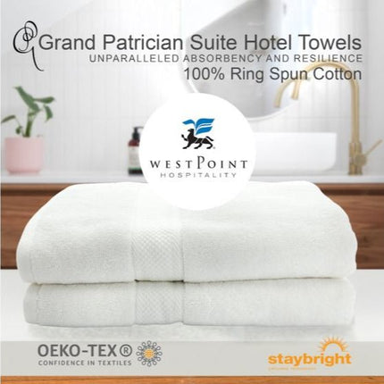Luxurious Grand Patrician Towels 30" x 56" from West Point, crafted for ultimate softness and absorbency.