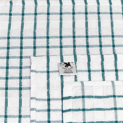 Premium Kitchen Dish Towels in a stylish plaid design, made from 100% ringspun cotton for durability and softness.