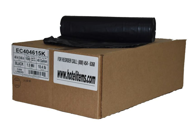 Black Trash Bag 40" x 46"-1.5 MIL- 100 / CASE