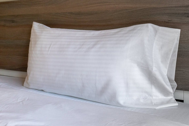 Martex Millennium T-250 (Fresh White Stripe) King Pillowcase 44"x43"-60/40 Cotton Rich Blend-12/PILLOWCASES