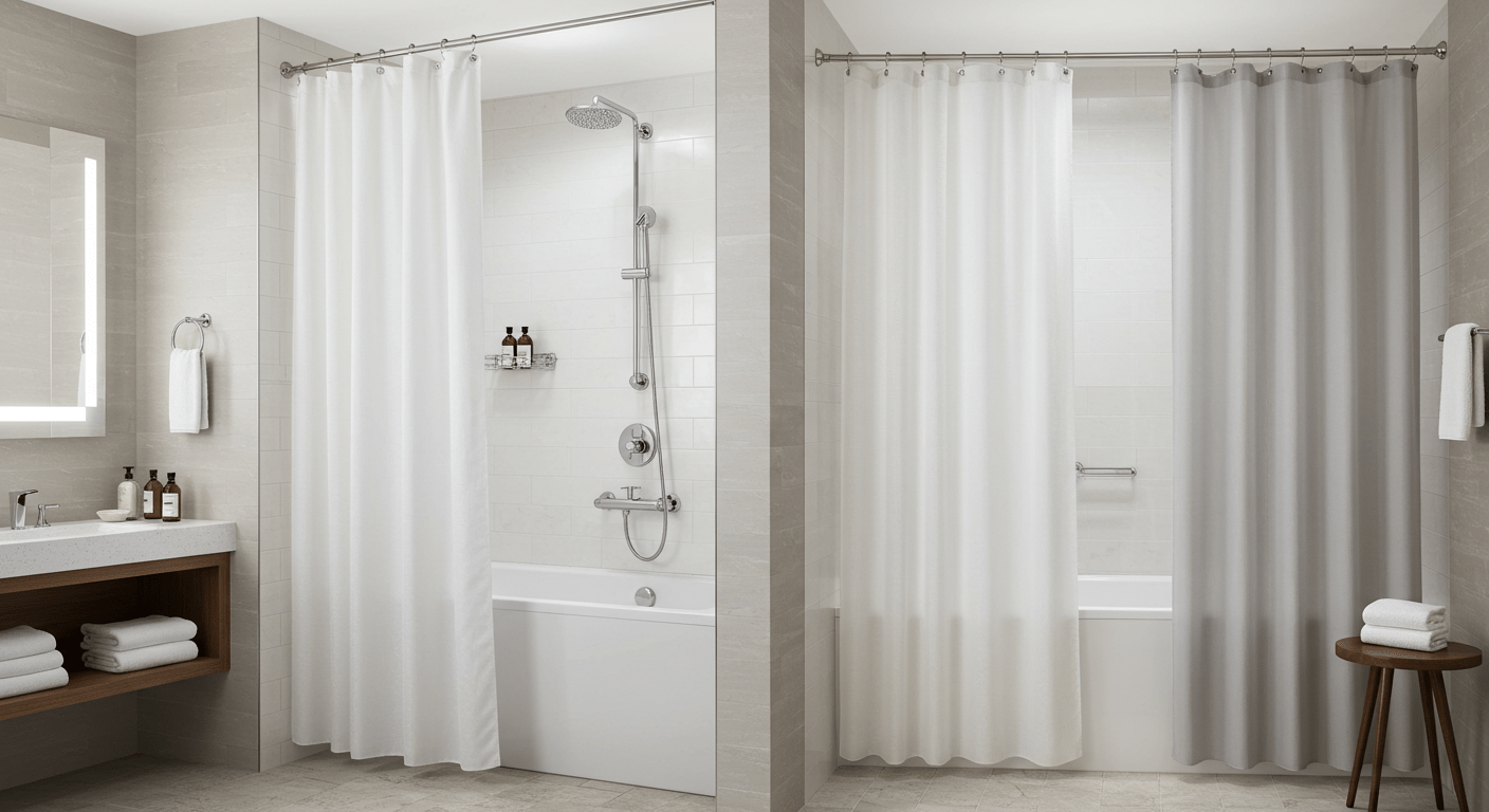 hookless shower curtains for hotels