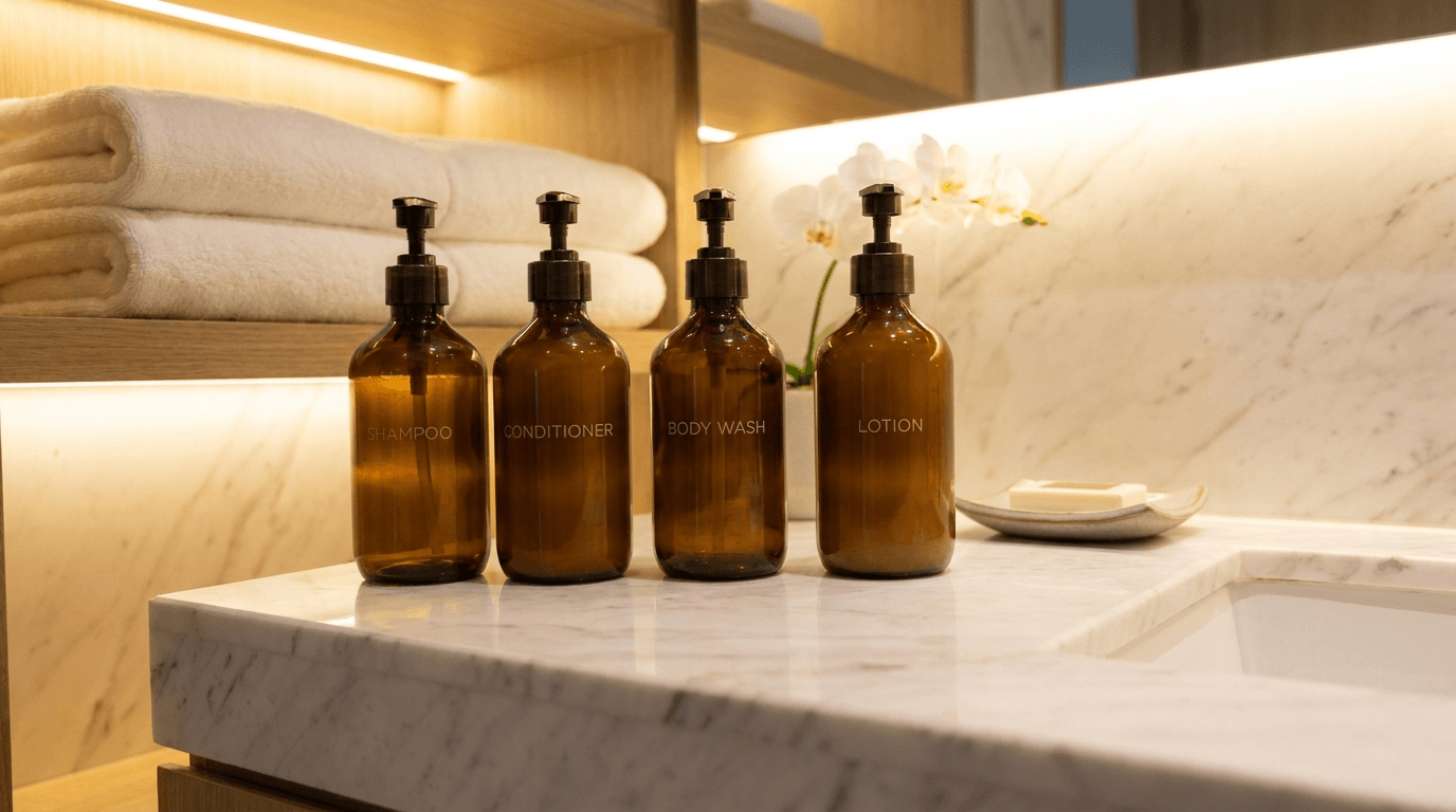 hotel refillable dispenser bottles