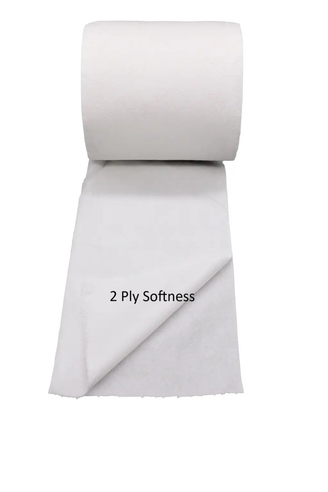 white roll of toilet paper with a few inches rolled out
