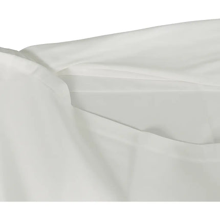 Close-up of white satin fabric with a soft texture
