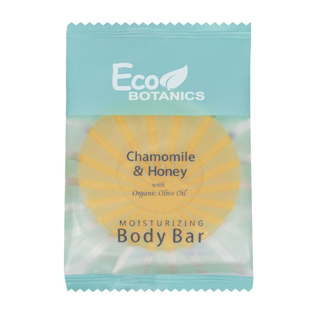 Eco Botanics Chamomile & Honey body bar packaging on a white background