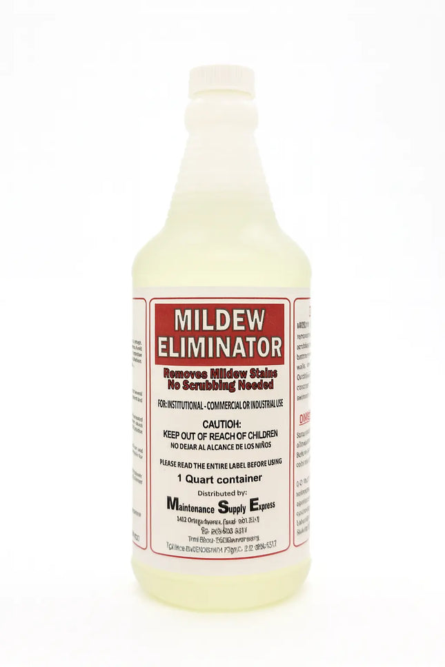 Bottle of mildew eliminator with a white background