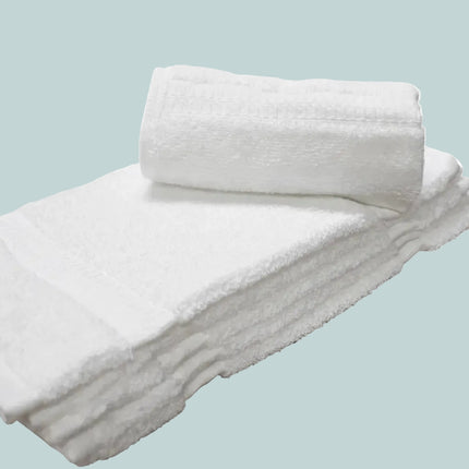 Luxury White Hotel Washcloth 13”x13” – Dobby Border