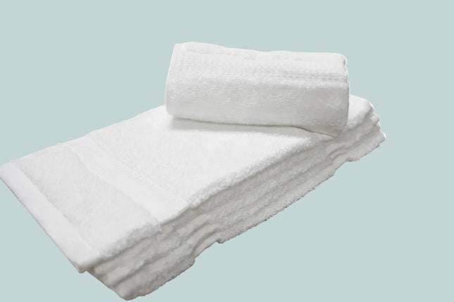 Luxury White Hotel Washcloth 13”x13” – Dobby Border