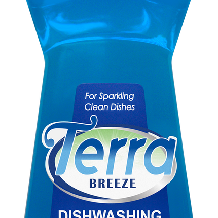 Terra Breeze Blue Dishwashing Liquid 3.5 oz / 105 ml - 72 / CASE