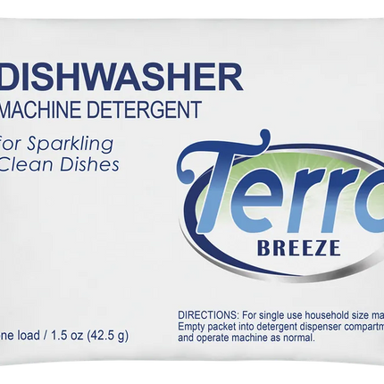 Terra Breeze Powder Dishwasher Detergent Packet 1.5 oz. / 42.5 g-200 / CASE
