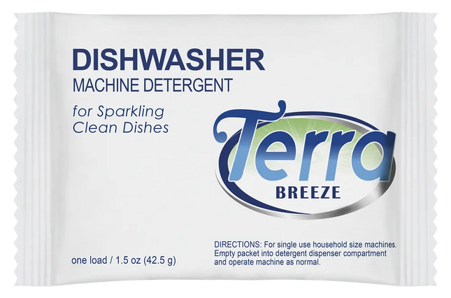 Terra Breeze Powder Dishwasher Detergent Packet 1.5 oz. / 42.5 g-200 / CASE