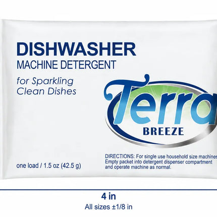 Terra Breeze Powder Dishwasher Detergent Packet 1.5 oz. / 42.5 g-200 / CASE