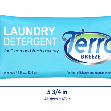 Terra Breeze Powder Laundry Detergent Packet 1.5 oz. / 42.5 g-150 / CASE