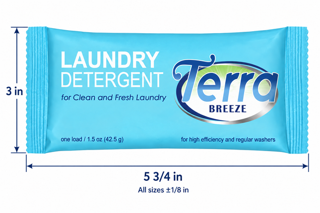 Terra Breeze Powder Laundry Detergent Packet 1.5 oz. / 42.5 g-150 / CASE