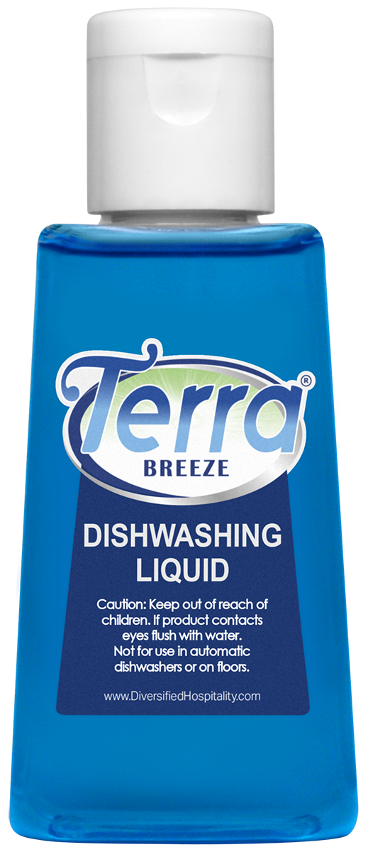 Terra Breeze Blue Dishwashing Liquid Soap 1.6 oz. / 50 ml-144 / CASE