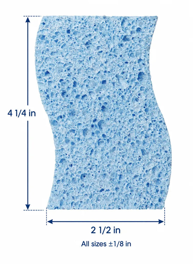 Cellulose Scrub Sponge with Non-Abrasive Scrubber Individually Wrapped-100 / CASE