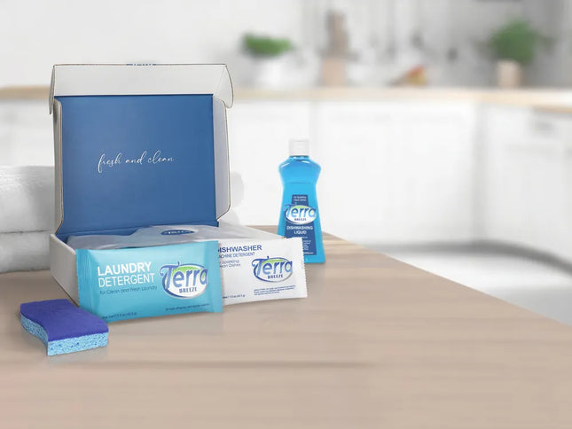 Terra Breeze EcoBox Detergent Amenity Kit - 20 / CASE