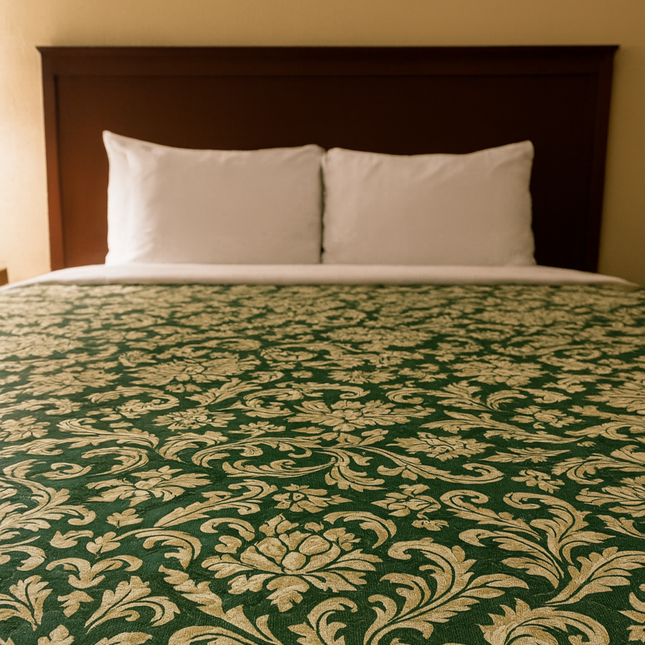 Martex Mainspreads Vienna Forest Green Twin Size Bedspread - 81''x110'' - 5 oz. fill - 1 / EACH