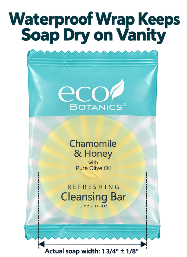 Jabón de té blanco y miel Eco Botanics – 14 g / 0,5 oz – 1000 unidades / caja