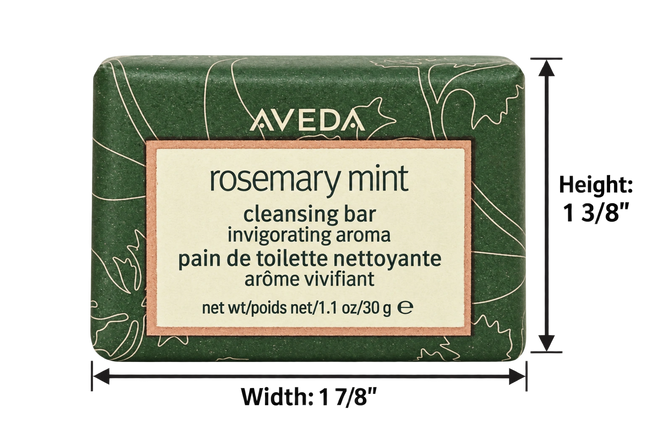 Jabón facial Aveda de romero y menta - 1 oz / 30 g - 200 unidades / caja