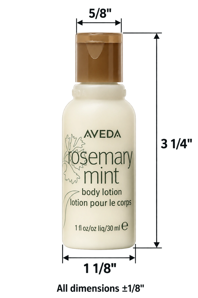 Loción de baño Aveda de romero y menta - 1 oz / 30 ml - 200 unidades / caja