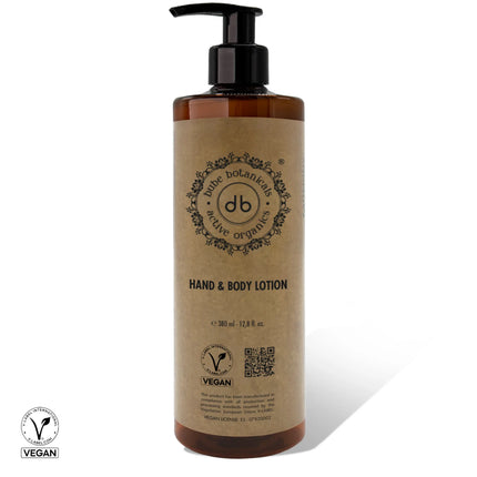 Bube Botanicals Hand & Body Lotion pump bottle, 12.8 oz / 380 ml, rosemary & thyme, vegan
