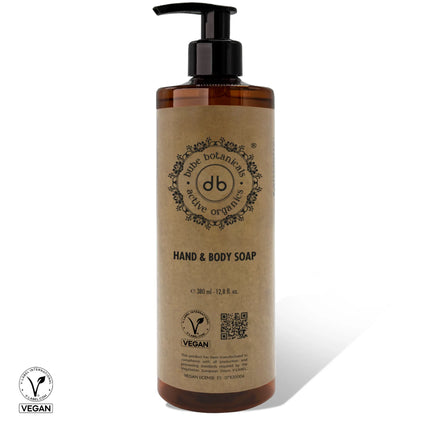 Bube Botanicals Hand & Body Soap pump bottle, 12.8 oz / 380 ml, rosemary & thyme, vegan