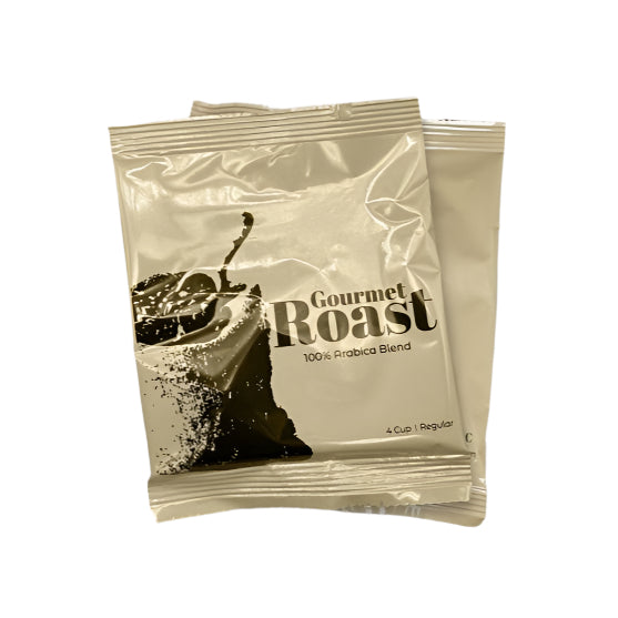 Gourmet Roast - Regular Coffee - 4 Cup offers robust flavor in convenient single-serve packs for a rich coffee experience.