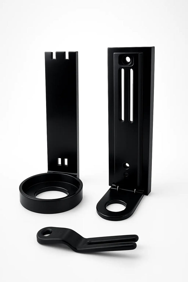 black plastic 2 piece wall bracket for 500 ml dispenser pump bottles