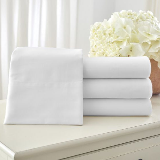 Luxurious Five Star Flat Sheet - Queen in white, perfect for upscale hotels and high-end hospitality settings.