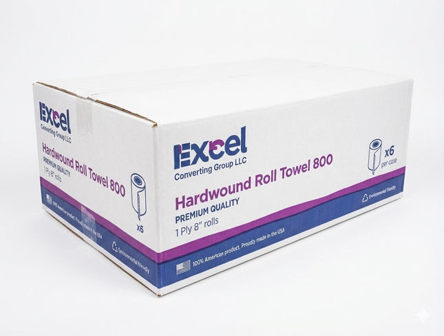 Bleached Hardwound Roll Paper Towel 8" / 800 Ft. / 6 Rolls