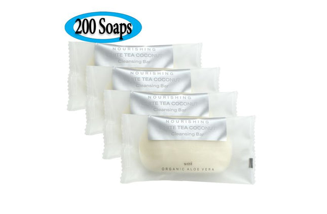 Infusé White Tea & Coconut Cleansing Bar offers a refreshing cleanse with organic ingredients, perfect for guests.