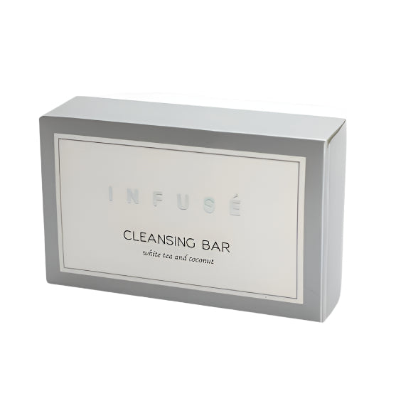 Infusé White Tea & Coconut Cleansing Bar, a gentle soap for an elevated guest experience. Vegan-friendly and luxurious.