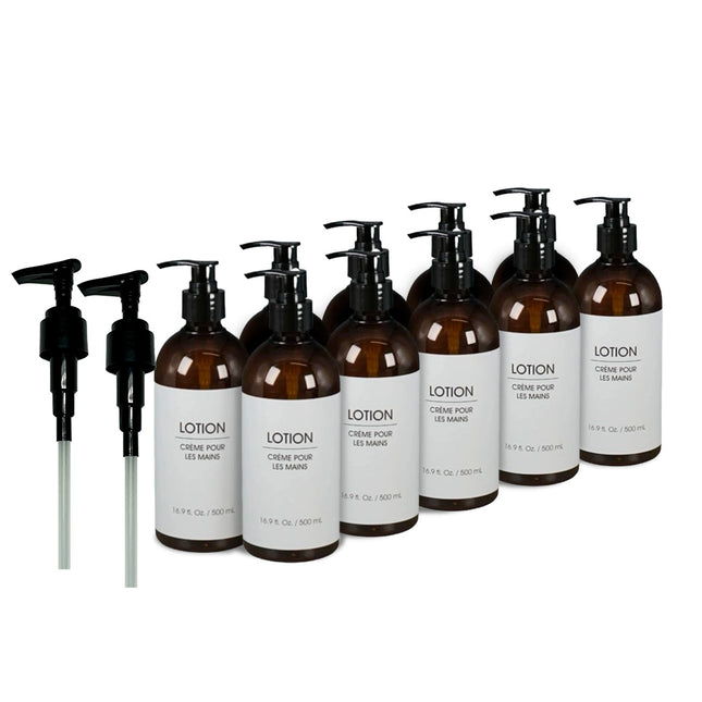 Refillable Body Lotion Pump Bottle - 16.9 oz / 500 ml - 10 / CASE