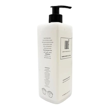 Lule Orange Blossom Body Lotion pump bottle, 16.23 oz / 480 ml – side view