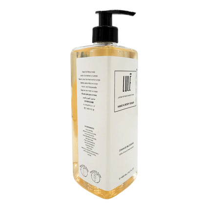 Lule Orange Blossom Hand & Body Soap pump bottle, 16.23 oz / 480 ml – side view