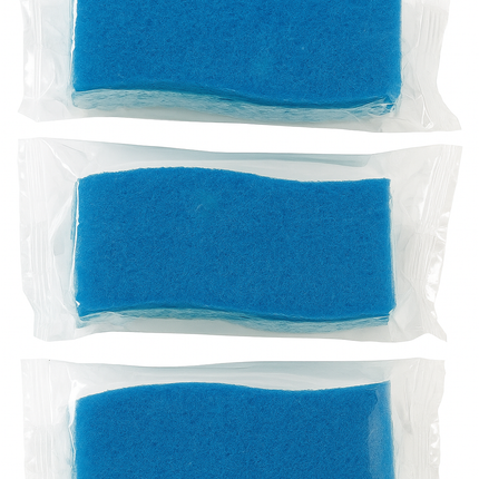 Cellulose Scrub Sponge with Non-Abrasive Scrubber Individually Wrapped-100 / CASE