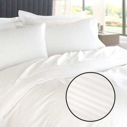 Millennium T-250 (Fresh White Stripe 1 cm) King Duvet Cover 108"x94"-60/40 Cotton Rich Blend-1/EACH