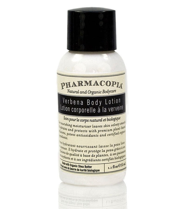 Pharmacopia Verbena Body Lotion bottle on a white background