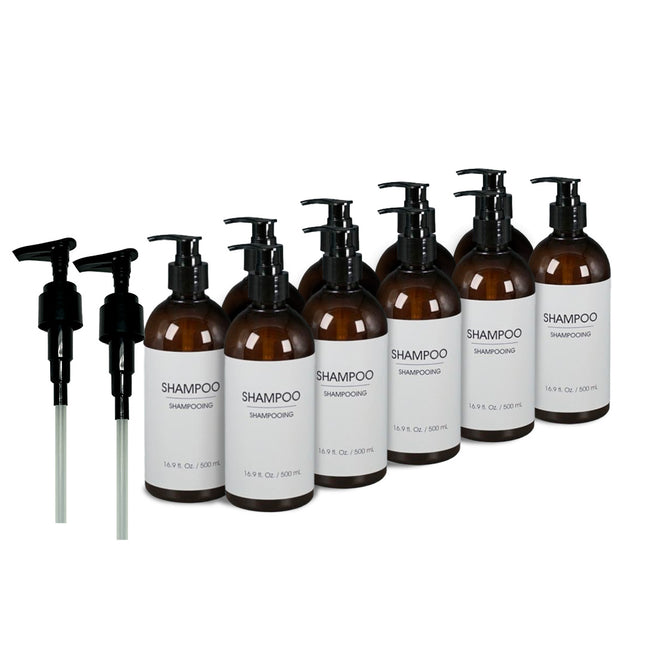 Refillable Shampoo Pump Bottle - 16.9 oz / 500 ml  - 10 / CASE