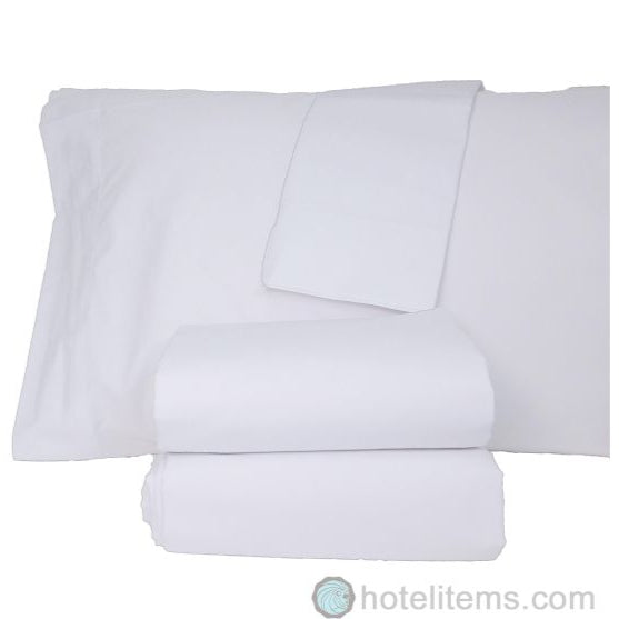T-300 "Royal Suite" King Flat sheet in white offers luxury, softness, and durability for upscale hospitality settings.