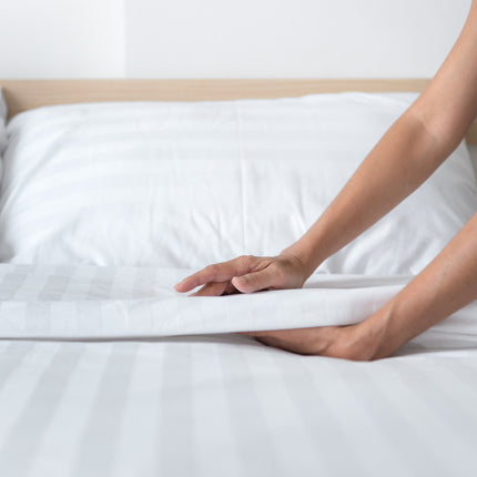 Martex Millennium T-250 (Fresh White Stripe) Std. Pillowcase 44"x36"-60/40 Cotton Rich Blend-12/PILLOWCASES
