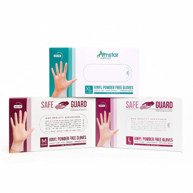 Vinyl Gloves – Natural, Powder-Free, 4 MIL (Case of 1,000) – M, L, XL Sizes